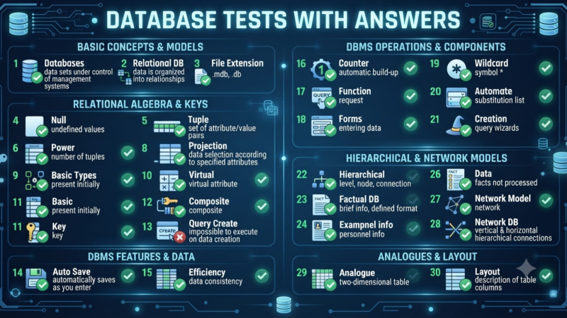 Database Tests with Answers